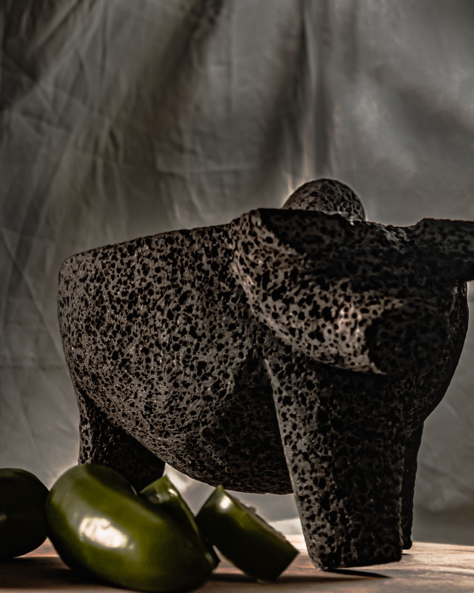 Molcajete Hecho de Piedra Volcánica de San Salvador el Seco