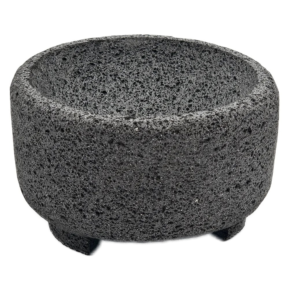 Molcajete Artesanal Xicalli de 8 Pulgadas - Piedra Volcánica Negra de San Salvador el Seco 02.webp