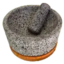 Molcajete de Piedra Volcánica Yohual de 8 Pulgadas con Base de Cedro 03.webp