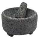Molcajete Artesanal Xicalli de 8 Pulgadas - Piedra Volcánica Negra de San Salvador el Seco