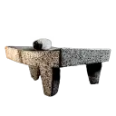 Metate Artesanal de Piedra Volcánica Negra con Metlapil de 16 Pulgadas