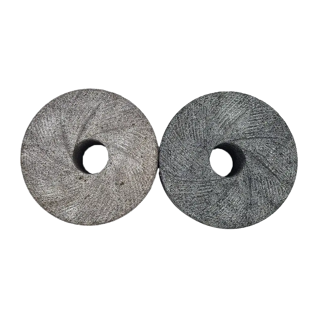 Par de Ruedas de Piedra Gris Para Molino de 6 Pulgadas
